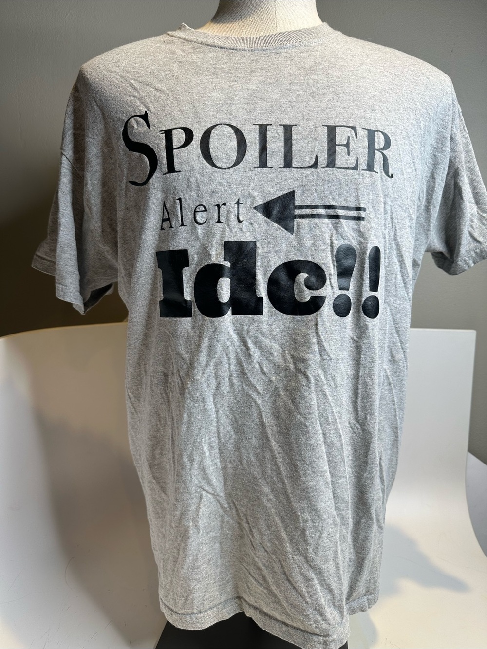 Gildan Light Heather Gray Tee with Navy Tag Print